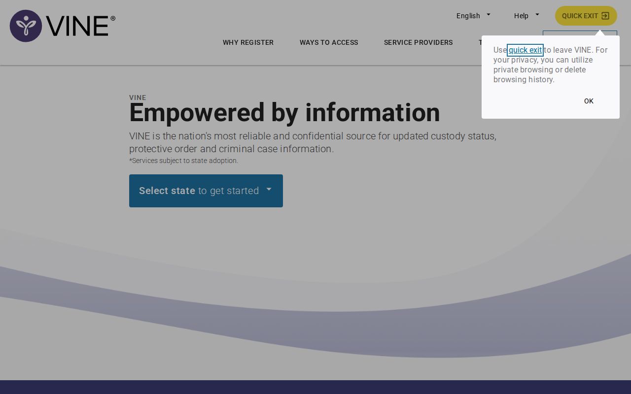 Kalkaska County VINELink inmate release-check interface for Michigan